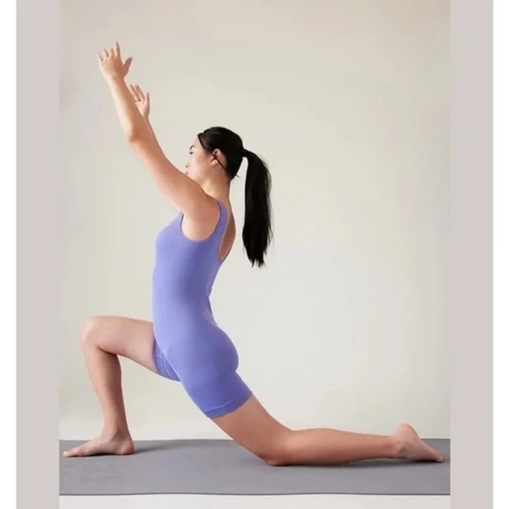Athleta Lavender Ribbed Tank Romper - Picture 3 of 7
